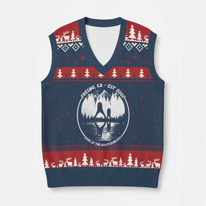 Home Of The Fresno Nightcrawlers V-Neck Knit Sweater Vest California Cryptid Hunter TS12 Navy Red Print Your Wear