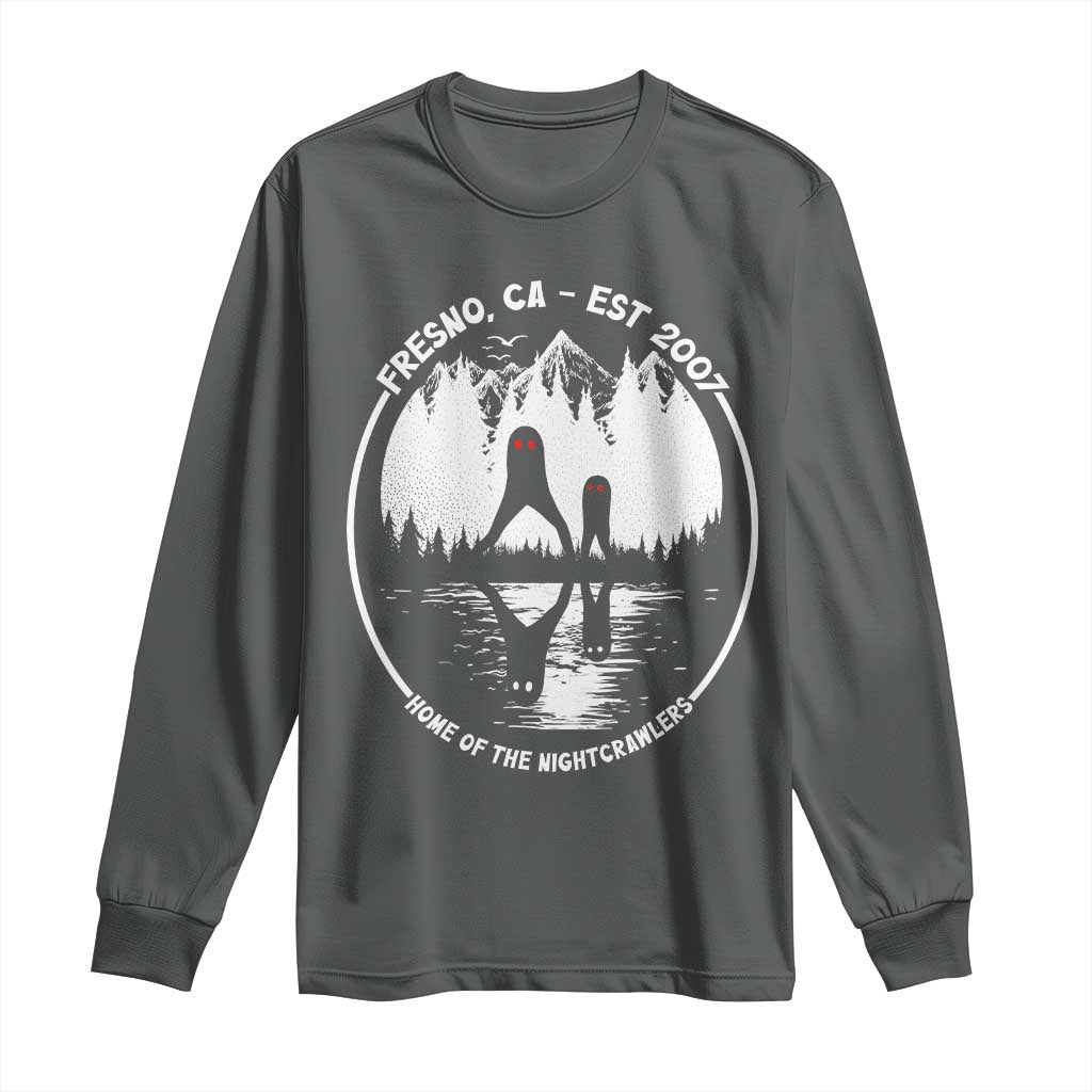 Home Of The Fresno Nightcrawlers Long Sleeve Shirt California Cryptid Hunter TS12 Dark Heather Print Your Wear