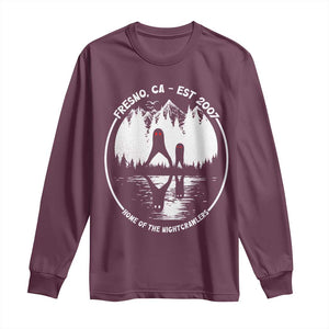 Home Of The Fresno Nightcrawlers Long Sleeve Shirt California Cryptid Hunter TS12 Maroon Print Your Wear