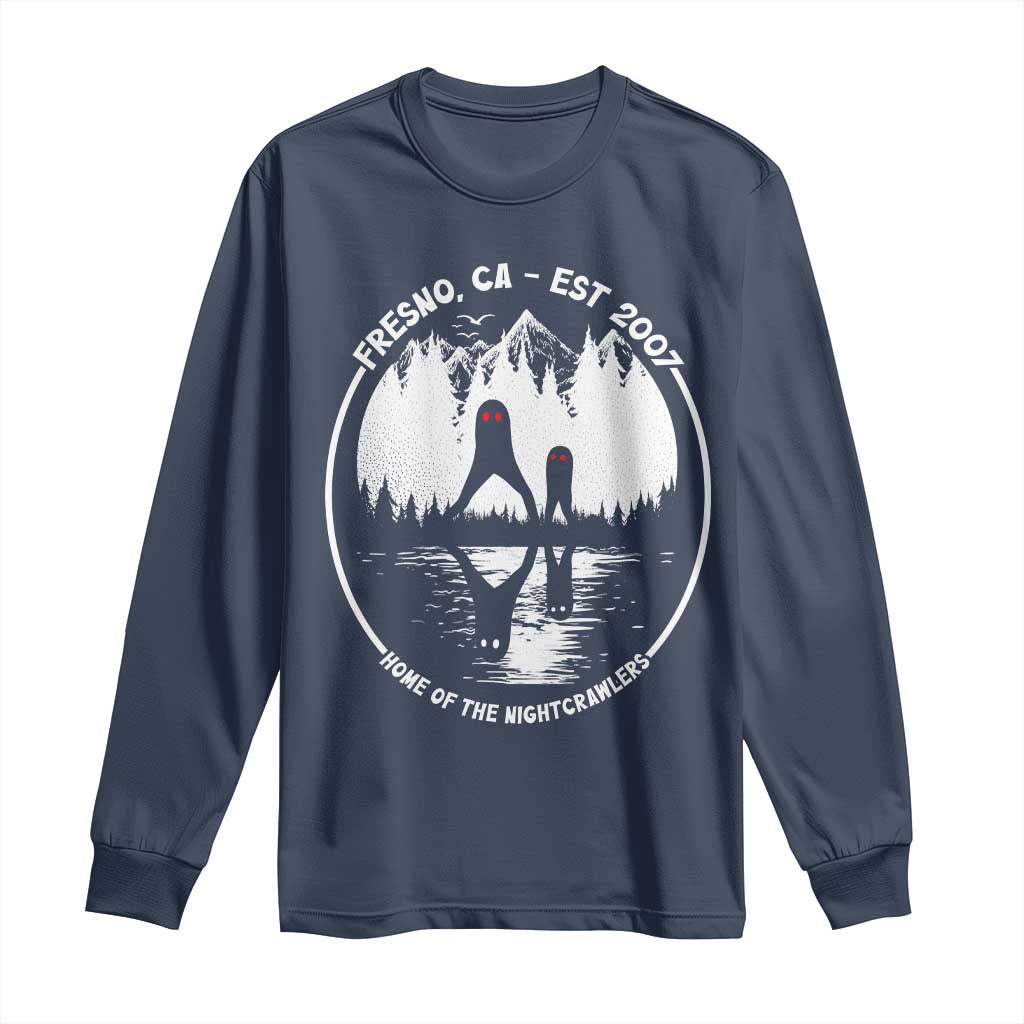Home Of The Fresno Nightcrawlers Long Sleeve Shirt California Cryptid Hunter TS12 Navy Print Your Wear