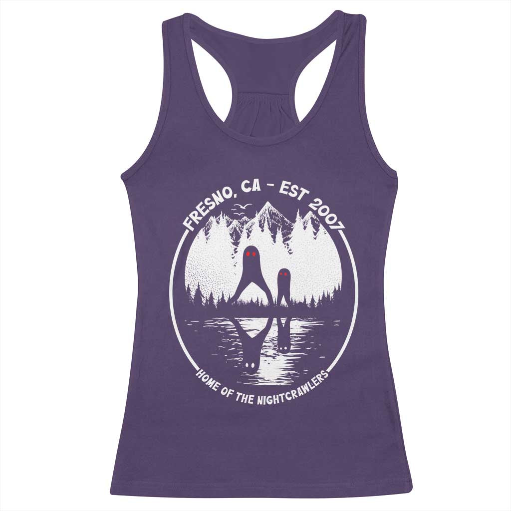 Home Of The Fresno Nightcrawlers Racerback Tank Top California Cryptid Hunter TS12 Purple Print Your Wear