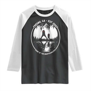 Home Of The Fresno Nightcrawlers Raglan Shirt California Cryptid Hunter TS12 Black White Print Your Wear