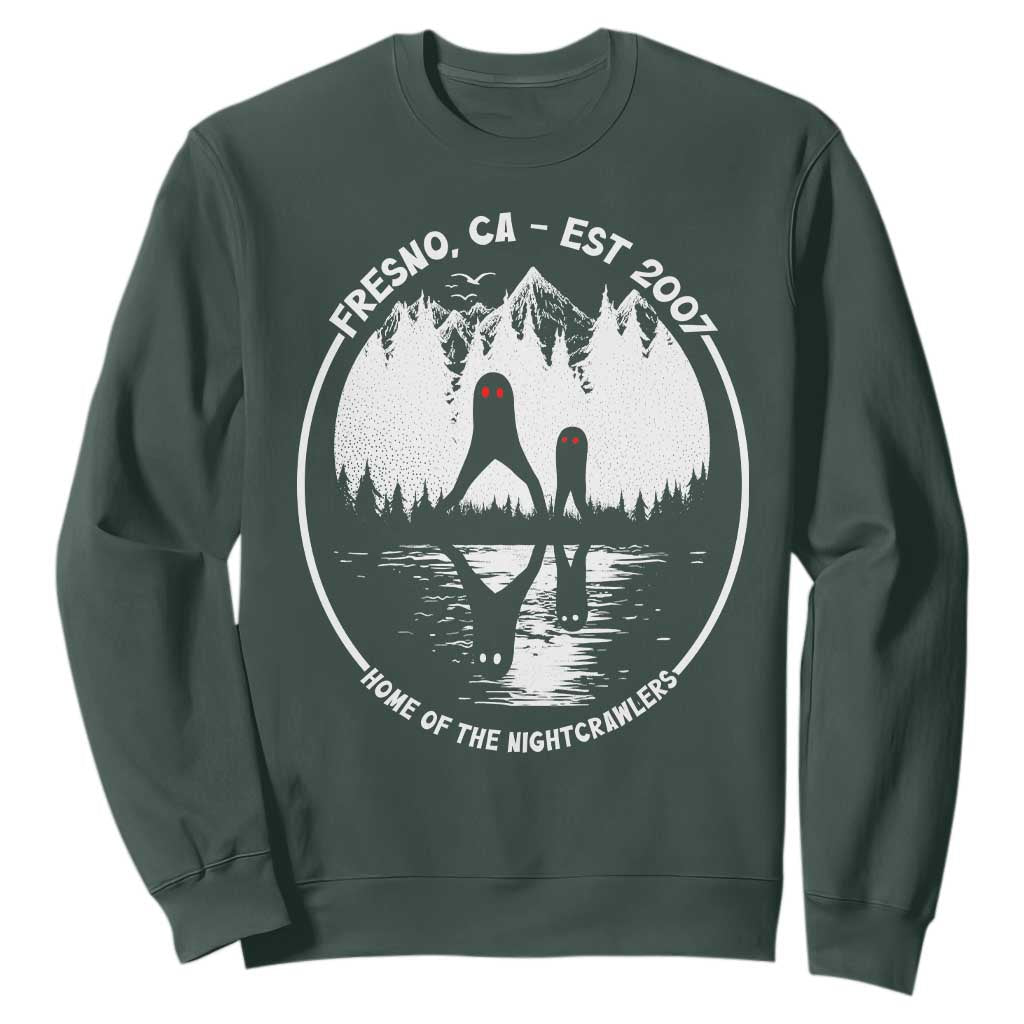 Home Of The Fresno Nightcrawlers Sweatshirt California Cryptid Hunter TS12 Dark Forest Green Print Your Wear