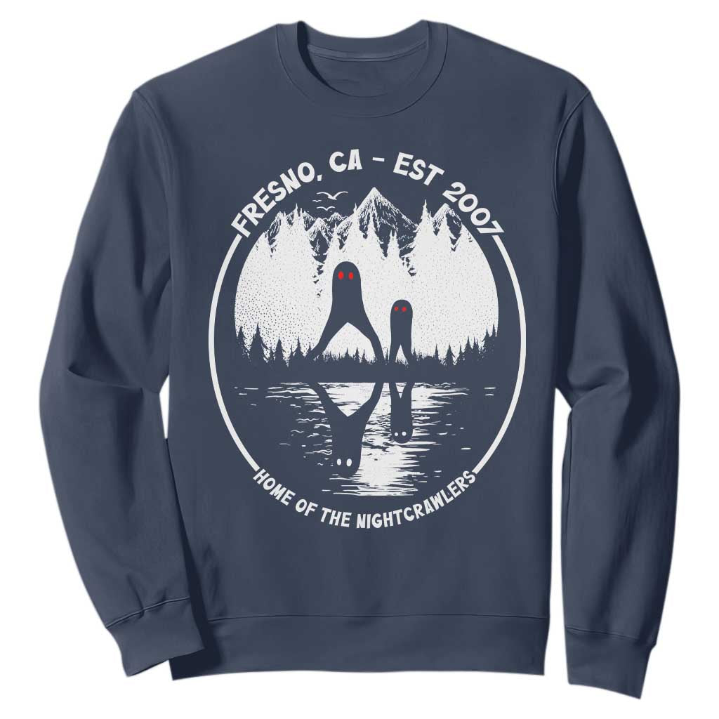 Home Of The Fresno Nightcrawlers Sweatshirt California Cryptid Hunter TS12 Navy Print Your Wear