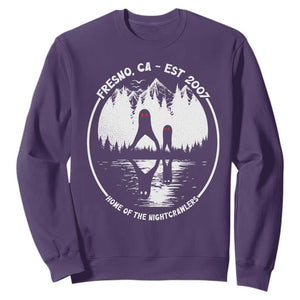 Home Of The Fresno Nightcrawlers Sweatshirt California Cryptid Hunter TS12 Purple Print Your Wear