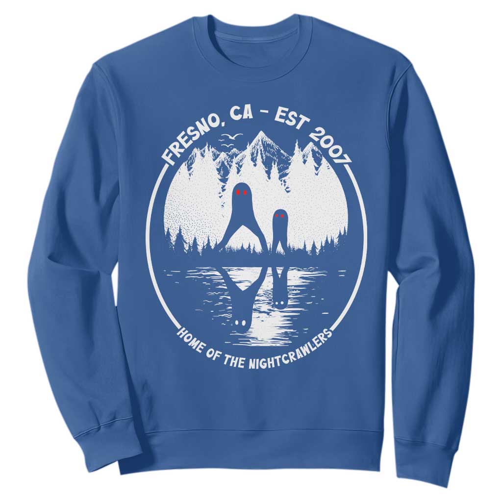 Home Of The Fresno Nightcrawlers Sweatshirt California Cryptid Hunter TS12 Royal Blue Print Your Wear