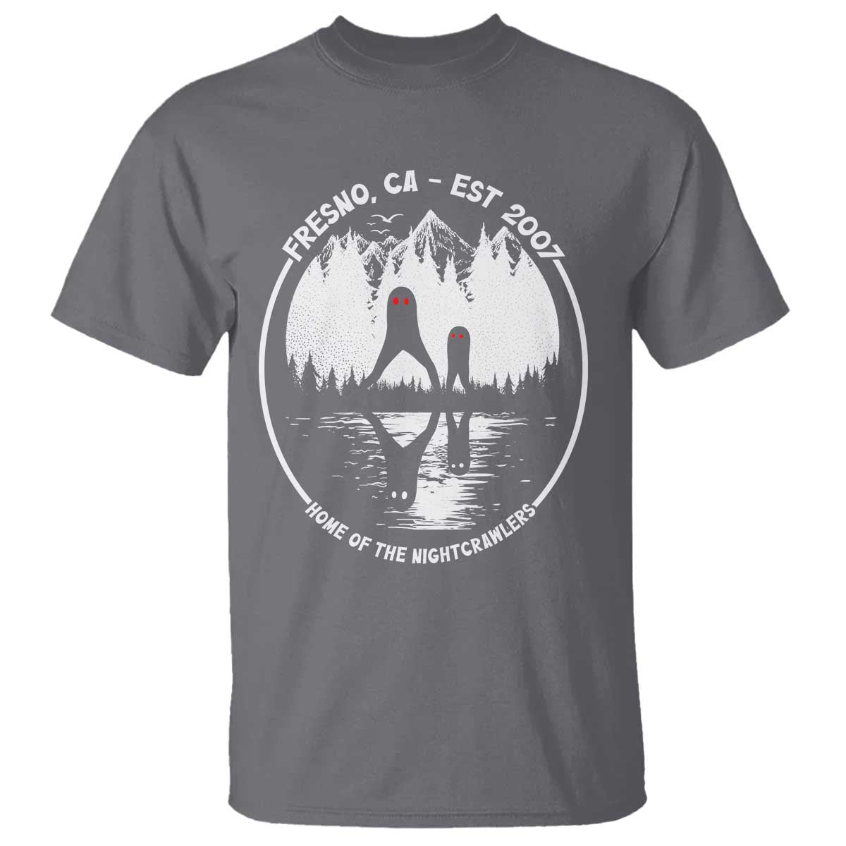 Home Of The Fresno Nightcrawlers T Shirt - California Cryptid Hunter Tee TS12 Charcoal Print Your Wear