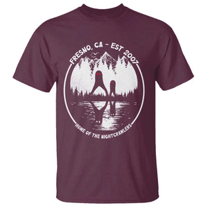 Home Of The Fresno Nightcrawlers T Shirt - California Cryptid Hunter Tee TS12 Maroon Print Your Wear