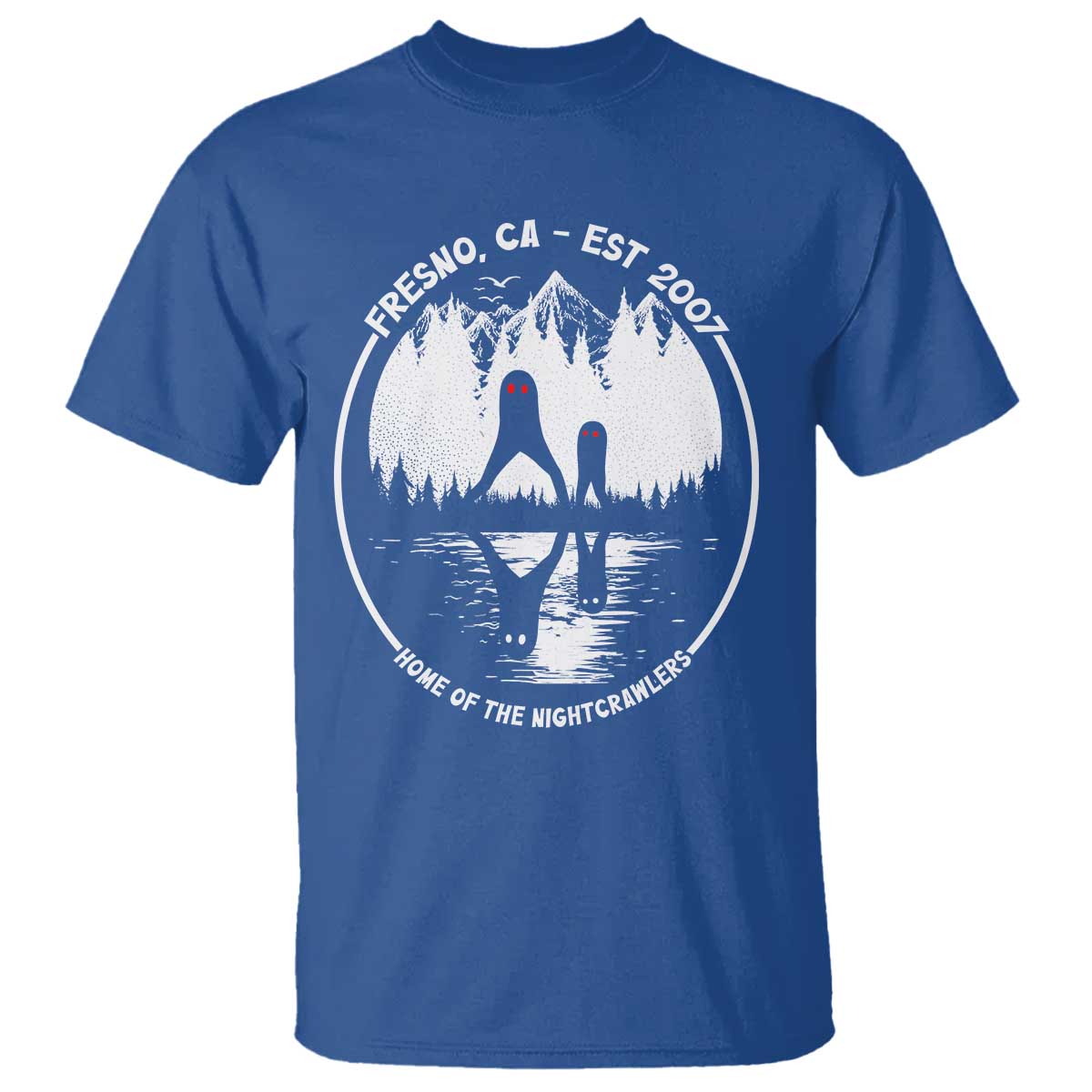 Home Of The Fresno Nightcrawlers T Shirt - California Cryptid Hunter Tee TS12 Royal Blue Print Your Wear