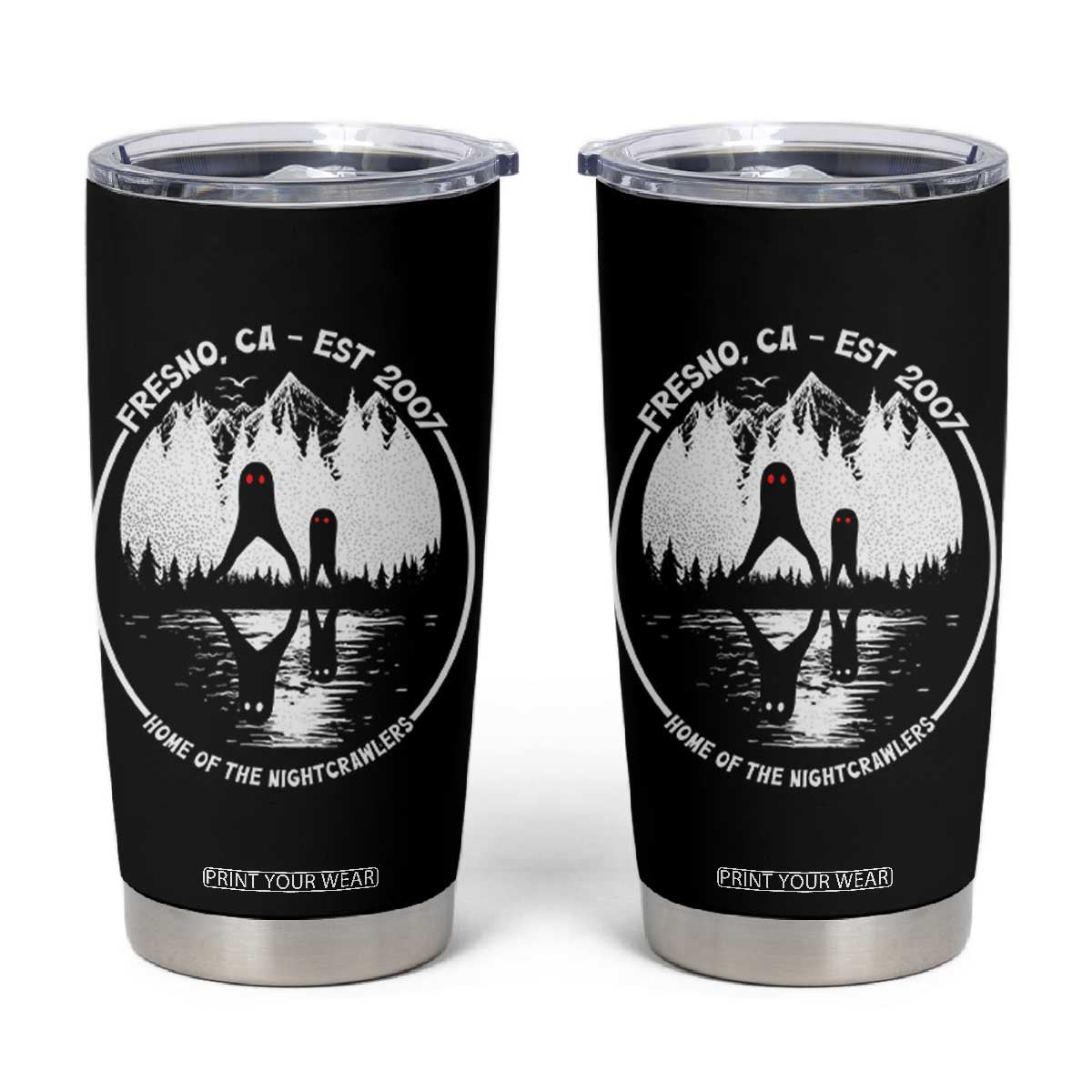 Home Of The Fresno Nightcrawlers Tumbler Cup California Cryptid Hunter TS12 Black Print Your Wear