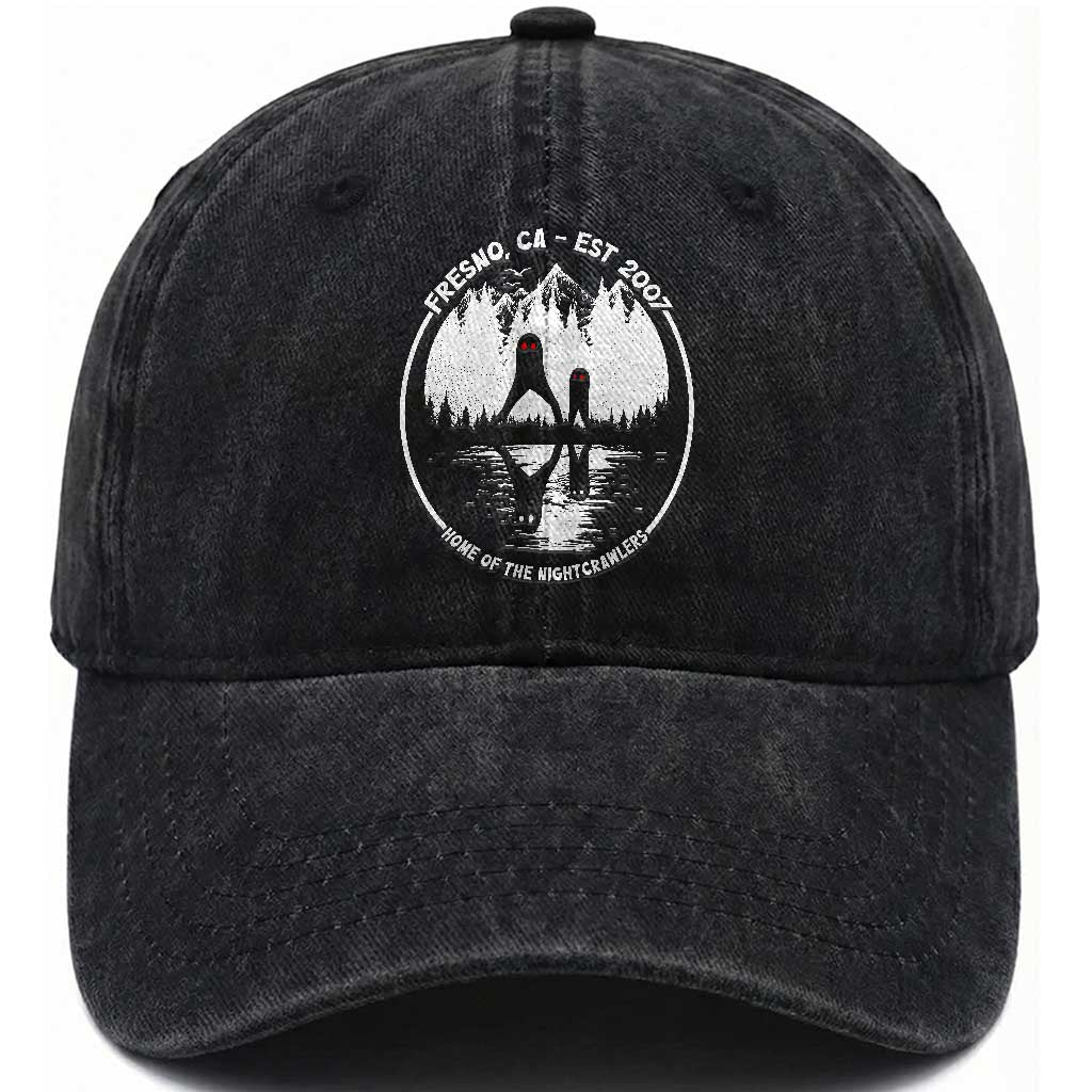 Home Of The Fresno Nightcrawlers Washed Cotton Baseball Cap California Cryptid Hunter TS12 Print Your Wear