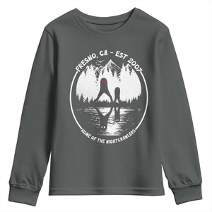 Home Of The Fresno Nightcrawlers Youth Sweatshirt California Cryptid Hunter TS12 Dark Heather Print Your Wear