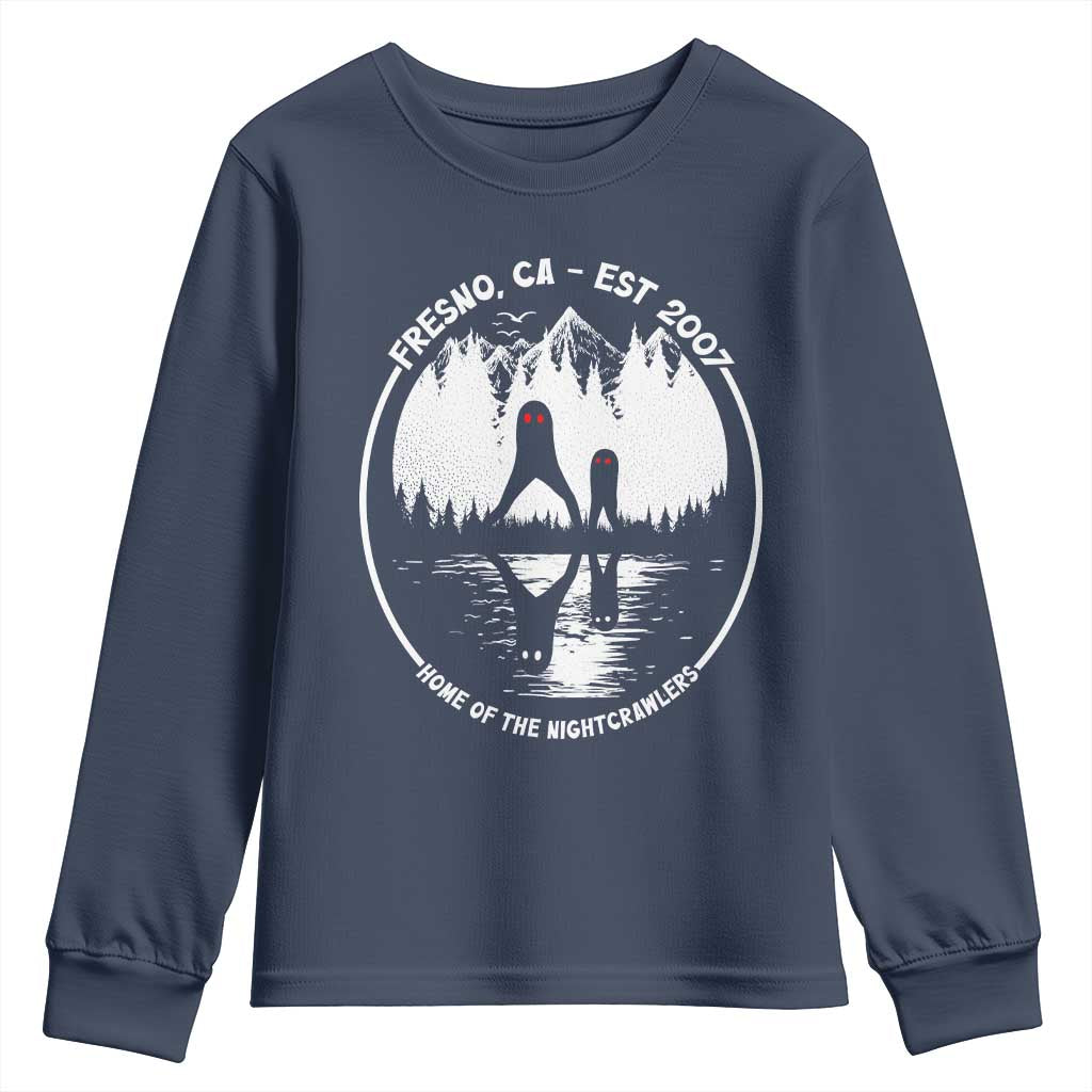 Home Of The Fresno Nightcrawlers Youth Sweatshirt California Cryptid Hunter TS12 Navy Print Your Wear