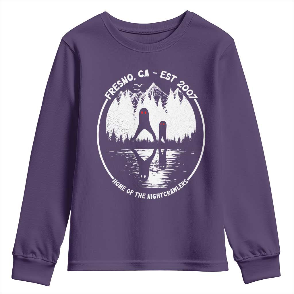 Home Of The Fresno Nightcrawlers Youth Sweatshirt California Cryptid Hunter TS12 Purple Print Your Wear