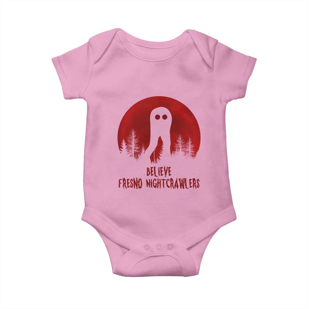 Believe In Fresno Nightcrawlers Baby Onesie California Cryptid Hunter Gift TS12 Light Pink Print Your Wear