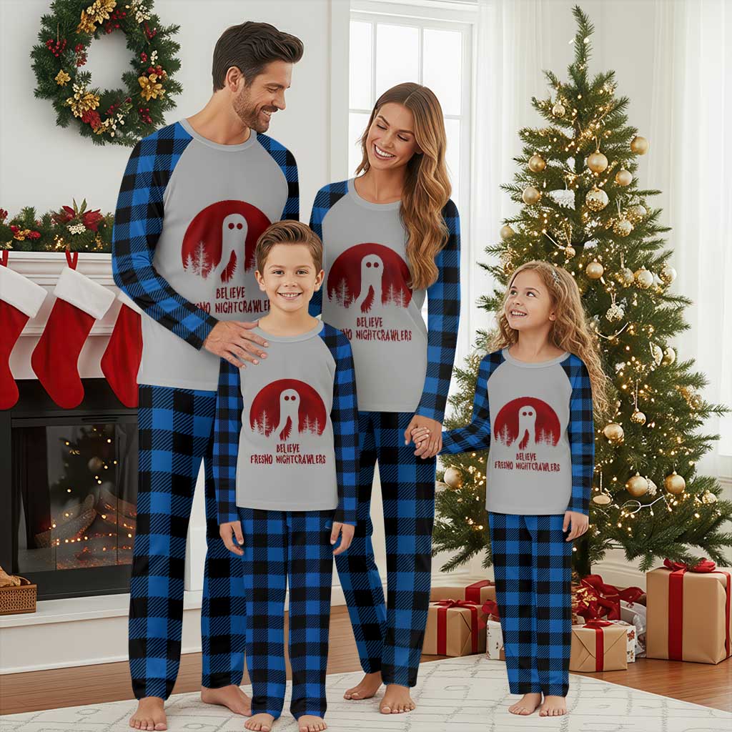 Believe In Fresno Nightcrawlers Plaid Pajama Set California Cryptid Hunter Gift TS12 Blue Plaid Print Your Wear