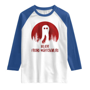 Believe In Fresno Nightcrawlers Raglan Shirt California Cryptid Hunter Gift TS12 White Royal Print Your Wear