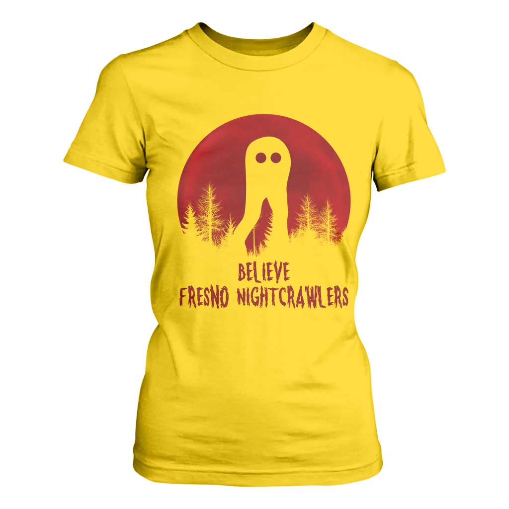 Believe In Fresno Nightcrawlers T Shirt For Women California Cryptid Hunter Gift TS12 Daisy Print Your Wear