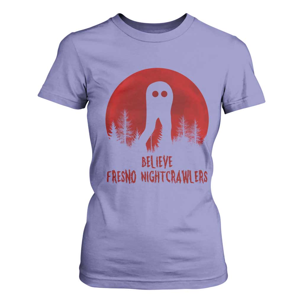 Believe In Fresno Nightcrawlers T Shirt For Women California Cryptid Hunter Gift TS12 Violet Print Your Wear