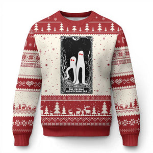 Funny Tarot Card Graphic Fresno Nightcrawlers Lover Ugly Christmas Sweater Cryptid Gift TS12 Beige Red Print Your Wear