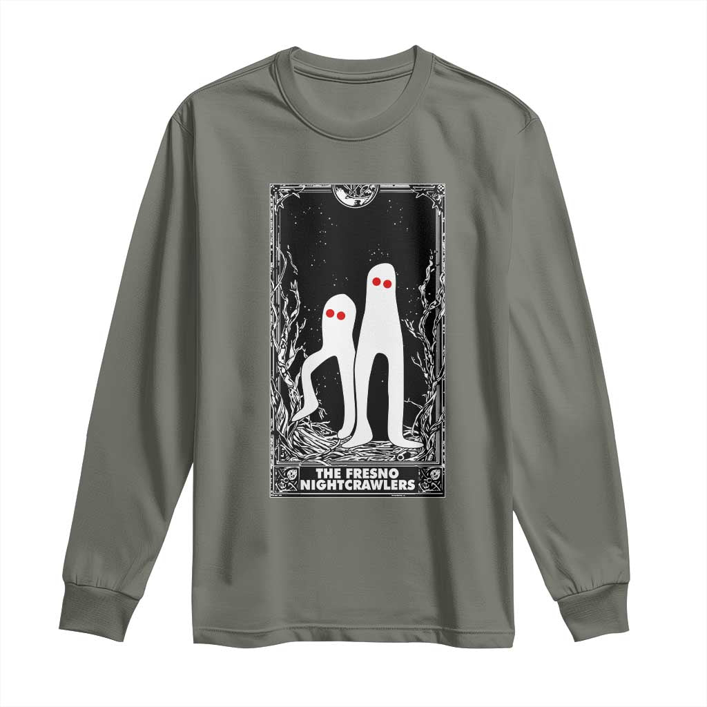 Funny Tarot Card Graphic Fresno Nightcrawlers Lover Long Sleeve Shirt Cryptid Gift TS12 Military Green Print Your Wear