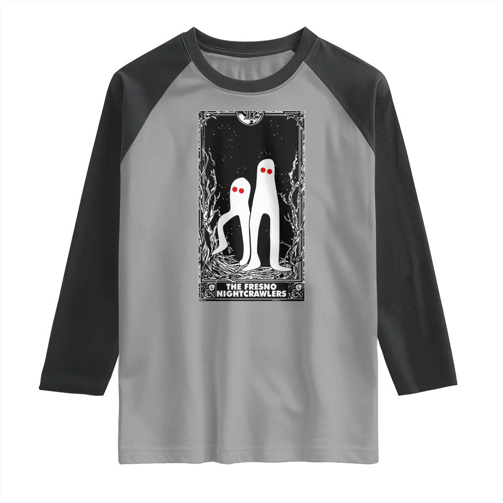 Funny Tarot Card Graphic Fresno Nightcrawlers Lover Raglan Shirt Cryptid Gift TS12 Sport Gray Black Print Your Wear