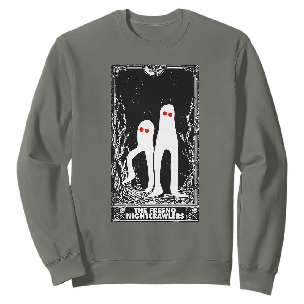 Funny Tarot Card Graphic Fresno Nightcrawlers Lover Sweatshirt Cryptid Gift TS12 Military Green Print Your Wear