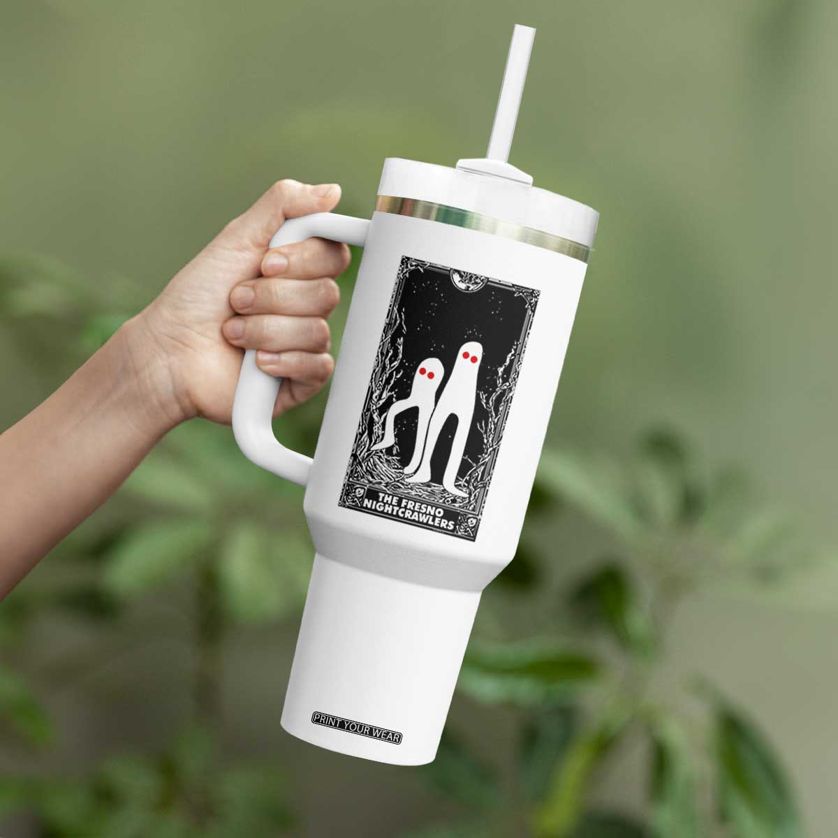 Funny Tarot Card Graphic Fresno Nightcrawlers Lover Tumbler With Handle Cryptid Gift TS12 Print Your Wear