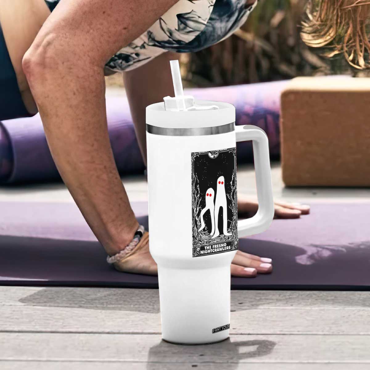 Funny Tarot Card Graphic Fresno Nightcrawlers Lover Tumbler With Handle Cryptid Gift TS12 Print Your Wear