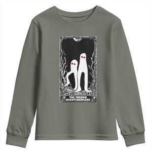 Funny Tarot Card Graphic Fresno Nightcrawlers Lover Youth Sweatshirt Cryptid Gift TS12 Military Green Print Your Wear