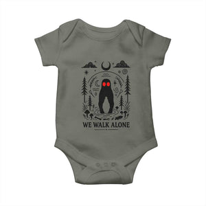 We Walk Alone Fresno Nightcrawler Baby Onesie California Cryptid Hunter TS12 Military Green Print Your Wear