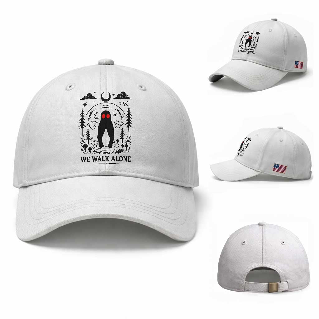 We Walk Alone Fresno Nightcrawler Baseball Cap California Cryptid Hunter TS12 Baseball Cap Universal Fit White Print Your Wear