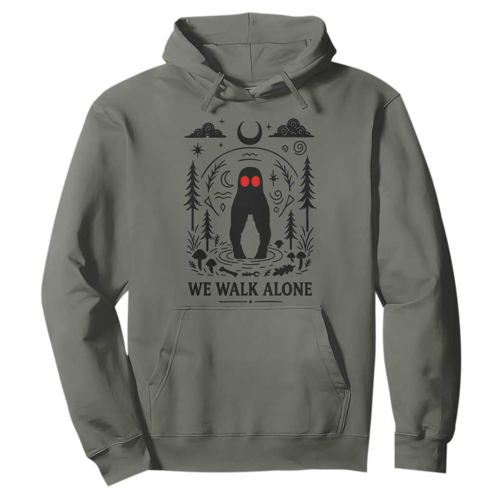 We Walk Alone Fresno Nightcrawler Hoodie California Cryptid Hunter TS12 Military Green Print Your Wear