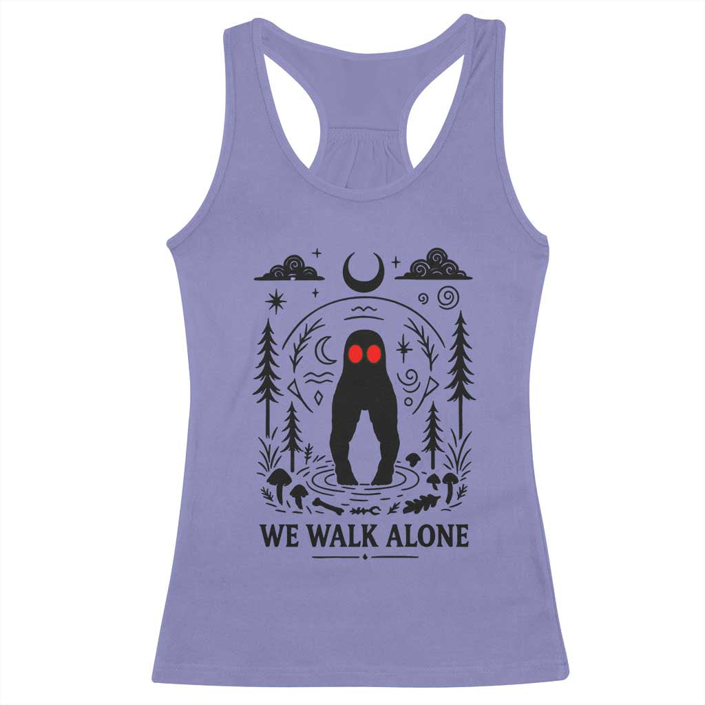 We Walk Alone Fresno Nightcrawler Racerback Tank Top California Cryptid Hunter TS12 Violet Print Your Wear