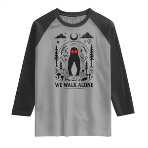 We Walk Alone Fresno Nightcrawler Raglan Shirt California Cryptid Hunter TS12 Sport Gray Black Print Your Wear