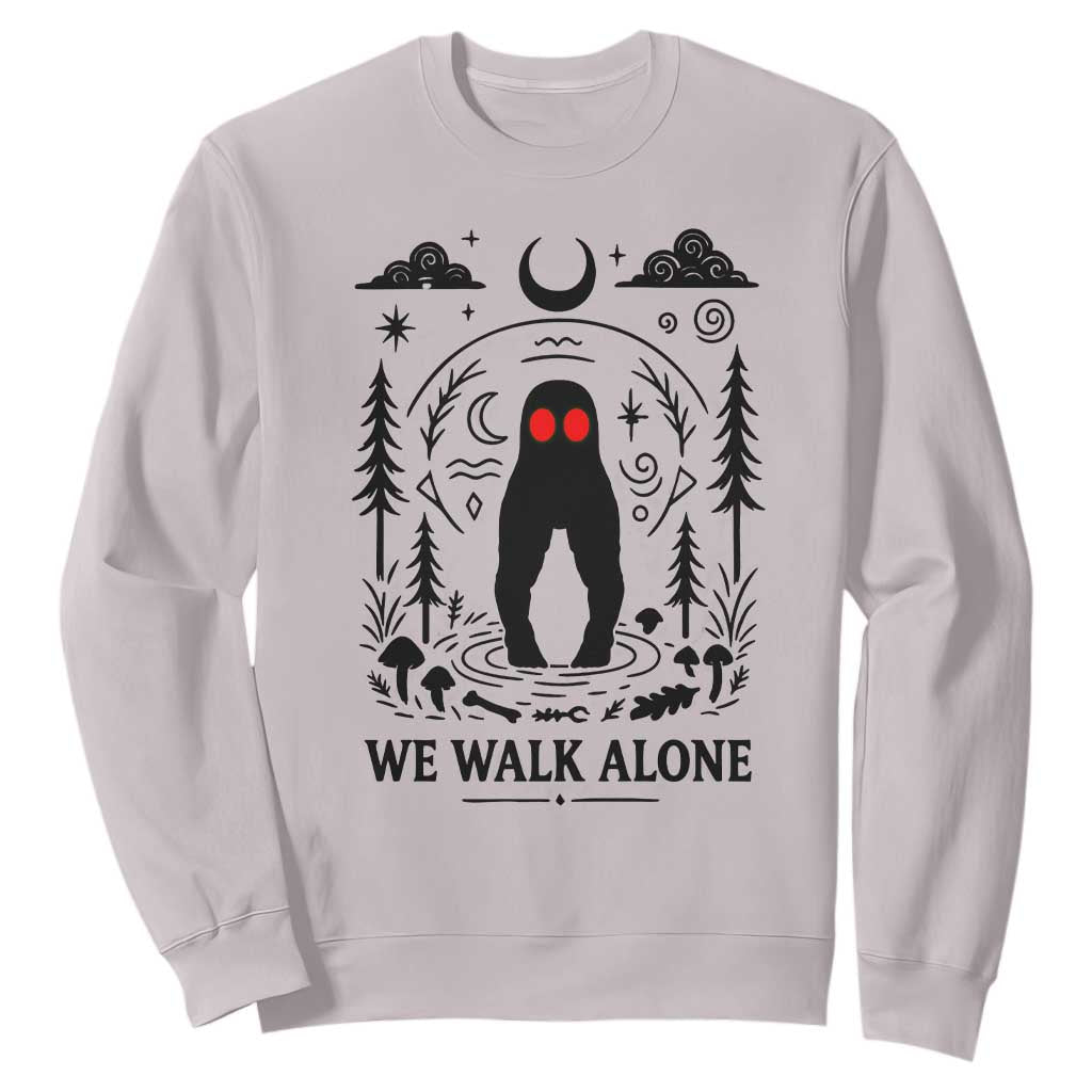 We Walk Alone Fresno Nightcrawler Sweatshirt California Cryptid Hunter TS12 Ice Gray Print Your Wear