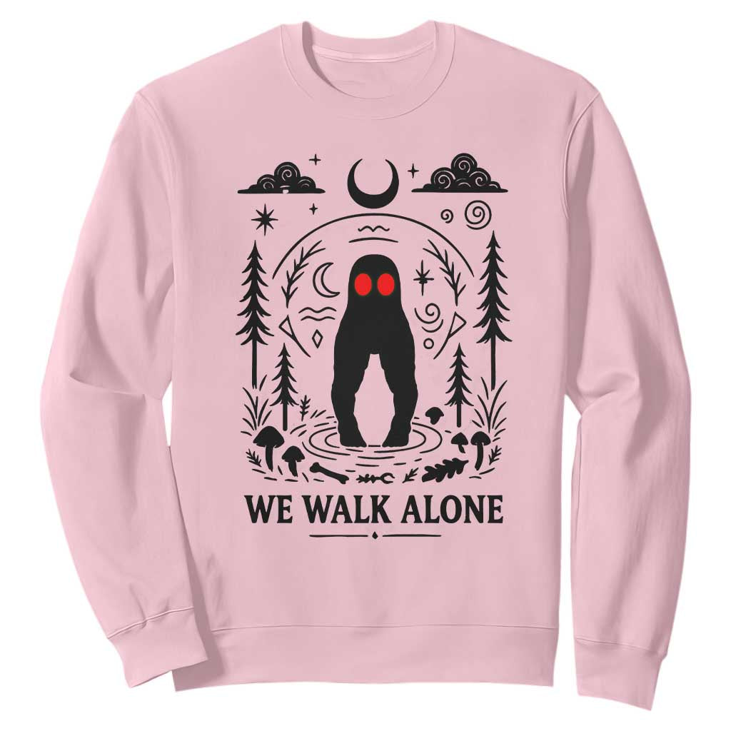 We Walk Alone Fresno Nightcrawler Sweatshirt California Cryptid Hunter TS12 Light Pink Print Your Wear