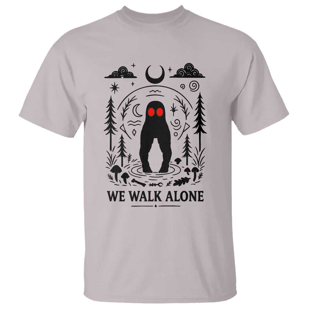 We Walk Alone Fresno Nightcrawler T Shirt California Cryptid Hunter TS12 Ice Gray Print Your Wear