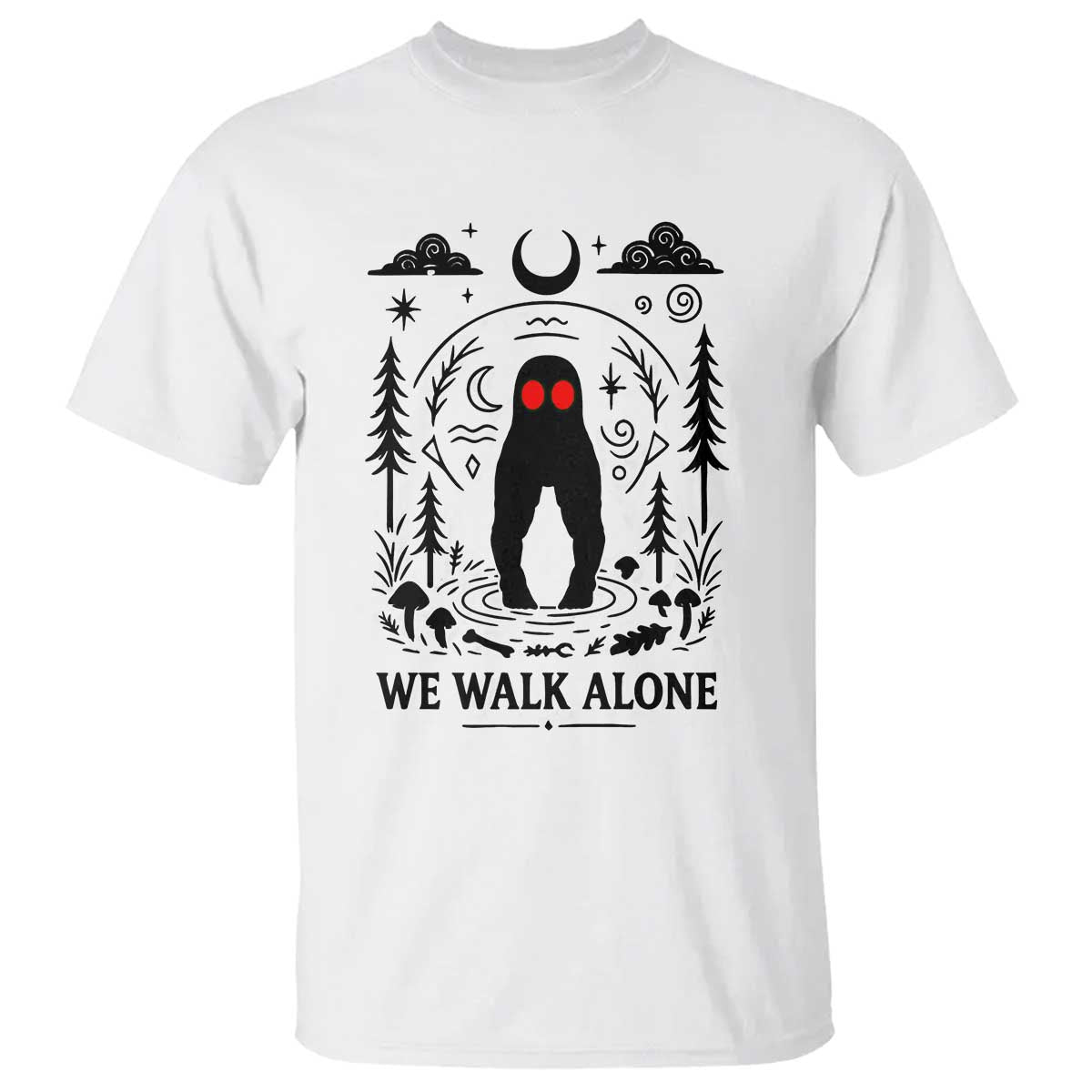 We Walk Alone Fresno Nightcrawler T Shirt California Cryptid Hunter TS12 White Print Your Wear
