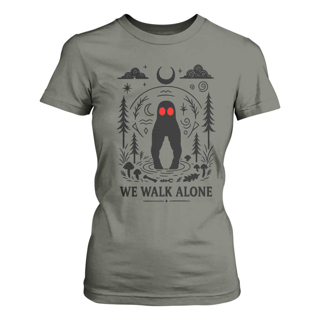 We Walk Alone Fresno Nightcrawler T Shirt For Women California Cryptid Hunter TS12 Military Green Print Your Wear