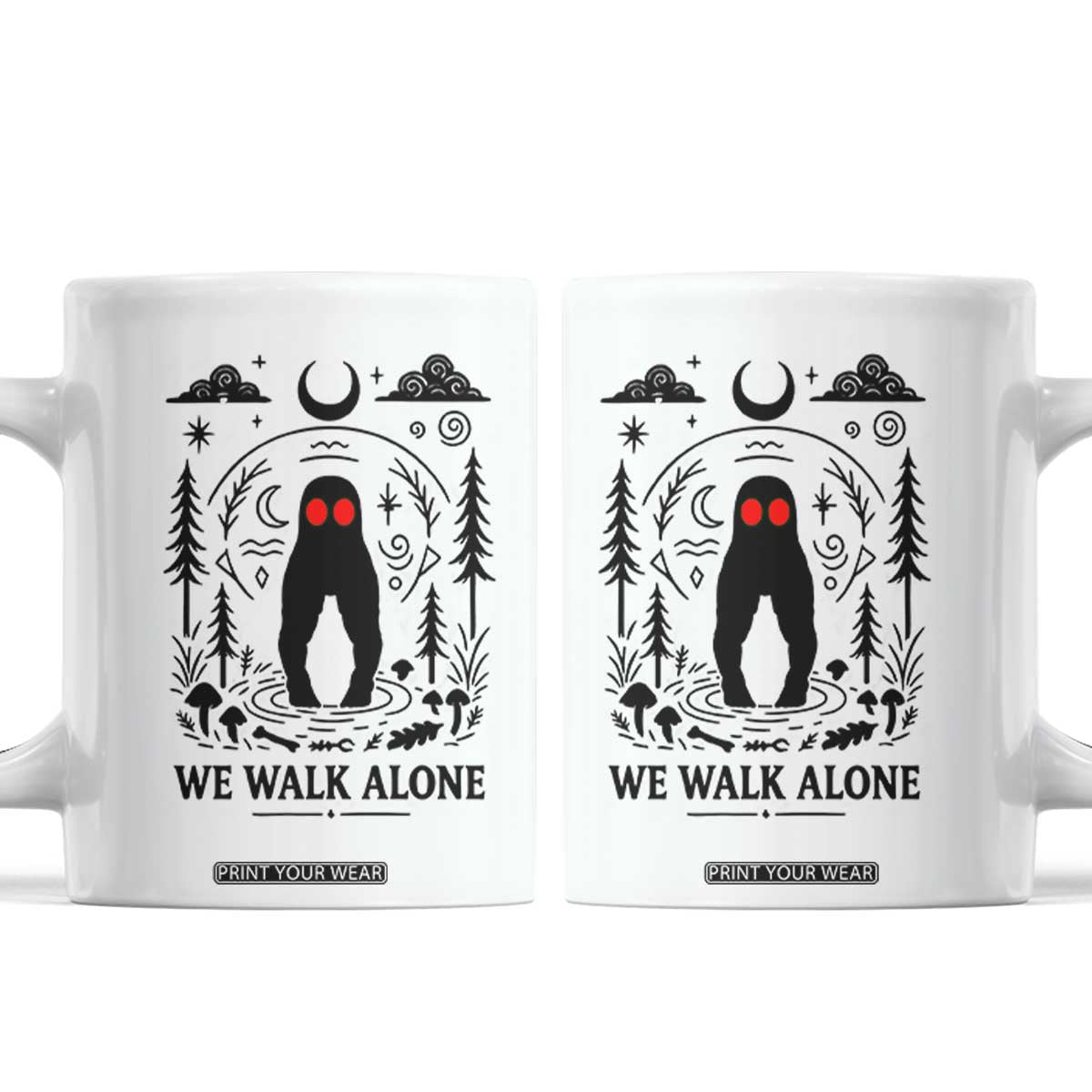 We Walk Alone Fresno Nightcrawler Coffee Mug California Cryptid Hunter TS12 White Print Your Wear