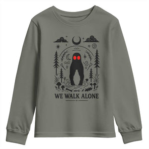 We Walk Alone Fresno Nightcrawler Youth Sweatshirt California Cryptid Hunter TS12 Military Green Print Your Wear