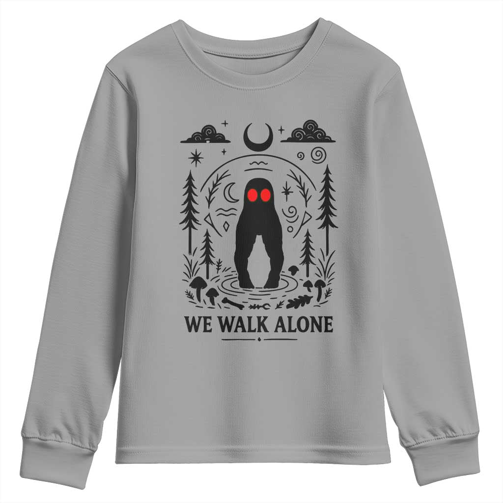 We Walk Alone Fresno Nightcrawler Youth Sweatshirt California Cryptid Hunter TS12 Sport Gray Print Your Wear