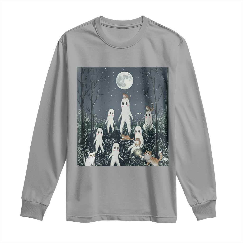 Fresno Nightkittens Nightcrawler Long Sleeve Shirt Funny Horror Cat Cryptid Lover Gift TS12 Sport Gray Print Your Wear