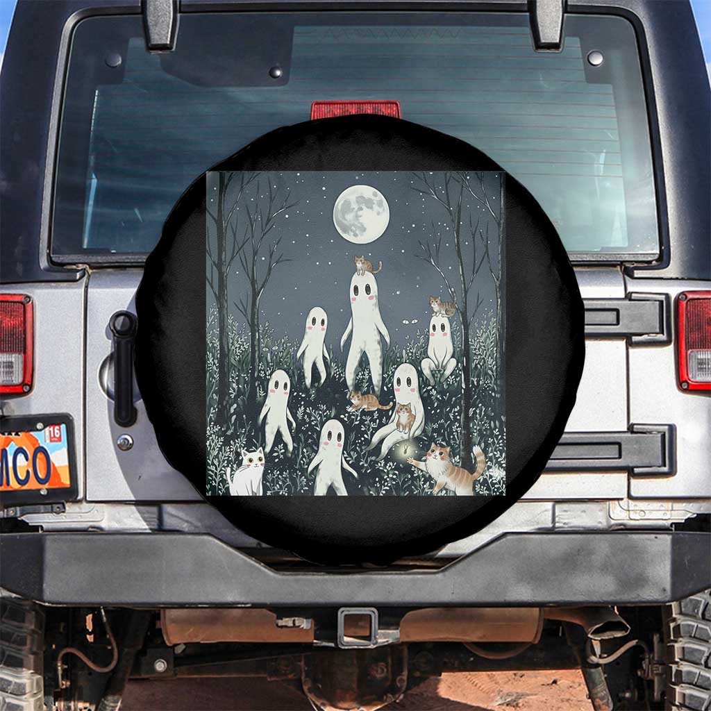 Fresno Nightkittens Nightcrawler Spare Tire Cover Funny Horror Cat Cryptid Lover Gift TS12 No hole White Print Your Wear
