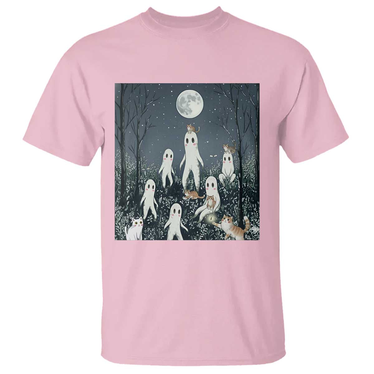 Fresno Nightkittens Nightcrawler T Shirt Funny Horror Cat Cryptid Lover Gift TS12 Light Pink Print Your Wear