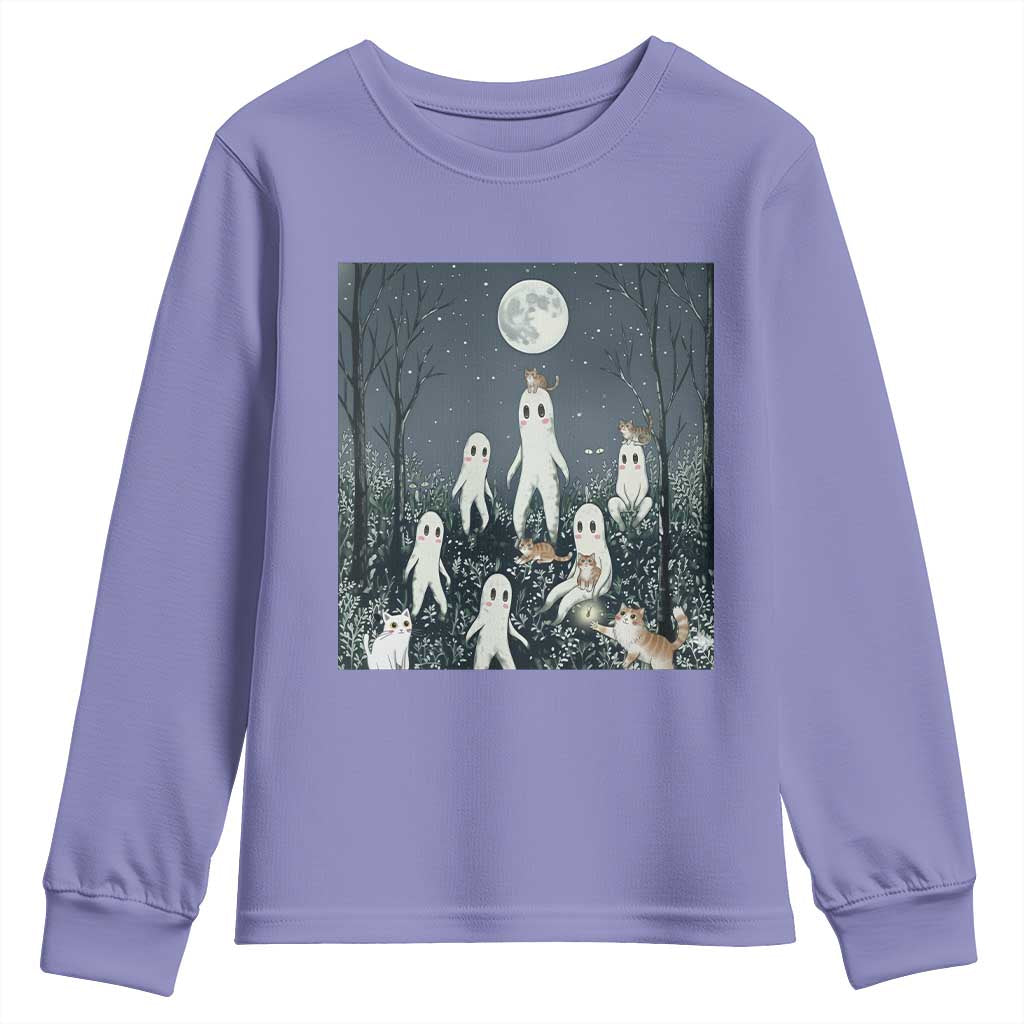 Fresno Nightkittens Nightcrawler Youth Sweatshirt Funny Horror Cat Cryptid Lover Gift TS12 Violet Print Your Wear
