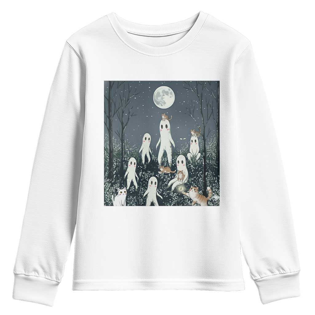 Fresno Nightkittens Nightcrawler Youth Sweatshirt Funny Horror Cat Cryptid Lover Gift TS12 White Print Your Wear