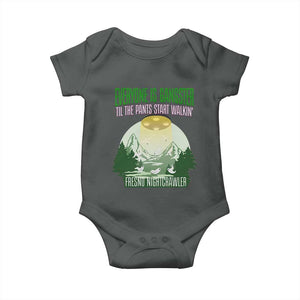 Fresno Nightcrawler Baby Onesie Everyone Is Gangster Til The Pants Start Walkin TS12 Dark Heather Print Your Wear