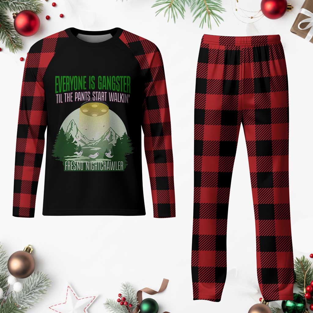 Fresno Nightcrawler Plaid Pajama Set Everyone Is Gangster Til The Pants Start Walkin TS12 Buffalo Plaid Print Your Wear
